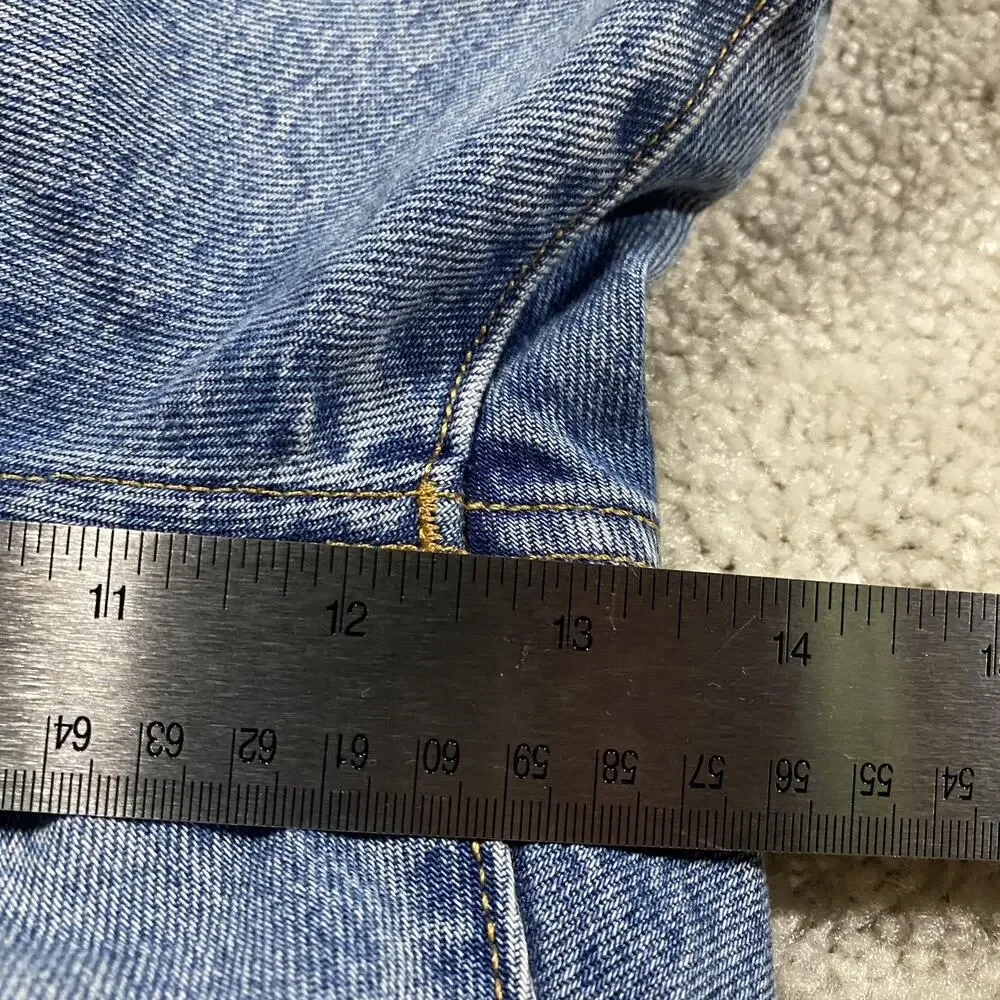 Levis 501 '93 Selvedge Jeans Mens 36x29 Blue Light Wash Straight Leg Premium